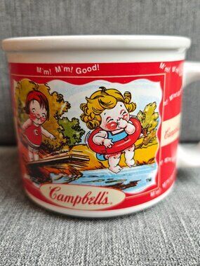Vintage Campbell’s Soup Mug 1998 Houston Harvest Kids Spring Summer Ceramic Cup